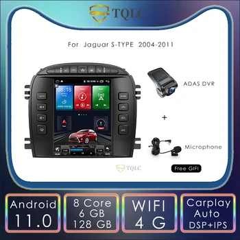 6 + 128 Г Android 11,0 Автомобильный Радиоприемник Tesla Стиль Вертикальный Для Jaguar S-TYPE 9,7 Дюймов Carplay Мультимедиа Стерео GPS Навигация 2004-2011