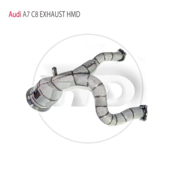 Выпускная система HMD Высокопроизводительная Водосточная труба для Audi A6 A7 C8 3,0T Автомобильные аксессуары с каталитическим коллектором