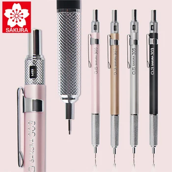 Механический карандаш для рисования Sakura XS-303/XS-305 Металлический стержень, Постоянно Пишущий Студенческий эскиз, Механический карандаш 0,3/0,5 мм