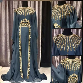Серые Кафтаны Фараша Абайя Африканское Платье Дубай Марокко Модные Тенденции в Европе и Америке
