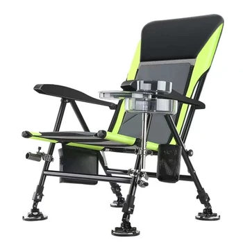 Новое уличное складное кресло для рыбалки с откидной спинкой, регулируемое на четырех ножках Многофункциональное портативное пляжное кресло