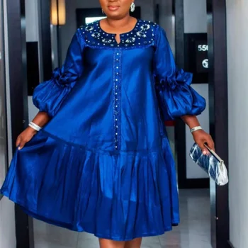 Одежда Kanga, Нигерийские платья для женщин, Новое платье для тяжелой промышленности, расшитое бисером, Вечернее платье в африканском стиле