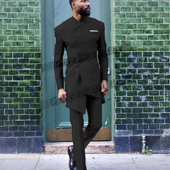 Гвенвифар 2023 Приталенный Темно-угольно-черный костюм Жениха, сшитый на заказ, Свадебные костюмы из 2 предметов для мужчин, Свадебный Смокинг Жениха