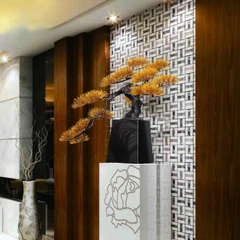 Новый китайский стиль, добро пожаловать, имитация сосны, железная скульптура, изделия ручной работы из металла, вестибюль отеля, офис продаж