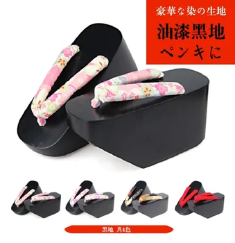 Японские сабо для гейши, Принцессы для Танцев, Деревянные украшения, Толстая подошва, высокие каблуки 10 см