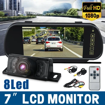 7-дюймовый TFT LCD HD Автомобильный Зеркальный монитор заднего вида С камерой широкого обзора 170 Градусов, система обратной парковки, резервное копирование заднего вида