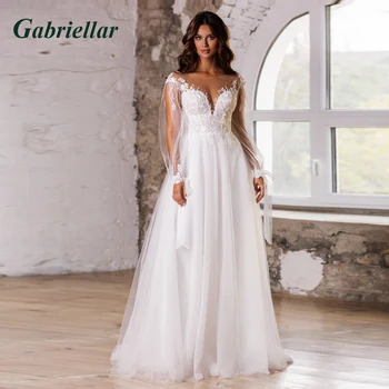 Gabriellar Classic Illusion, Свадебные платья, Объемные аппликации, Свадебное платье трапециевидной формы, Vestidos De Novia Brautmode, Индивидуальный