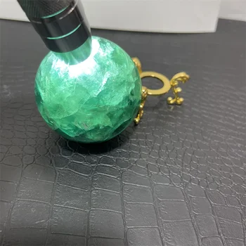 6,8 см, натуральный зеленый флюорит, кварцевый шар, исцеляющий Шар