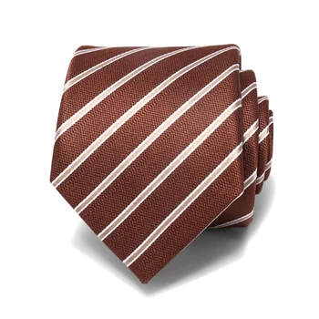 7 см Коричневые полосатые галстуки, Брендовый дизайнерский деловой галстук для мужчин, высококачественная официальная рабочая рубашка, аксессуары для галстуков, мужской подарок