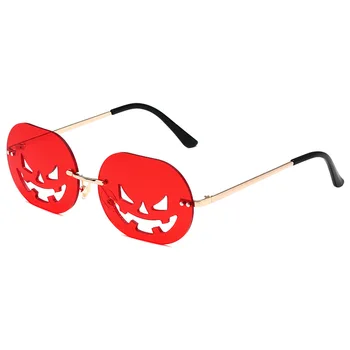 Новые солнцезащитные очки в форме тыквы на Хэллоуин, овальная оправа, выдалбливают Забавные очки, вечерние шоу, женские мужские мультяшные очки, солнцезащитные очки для женщин