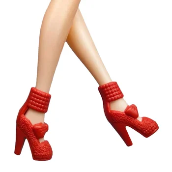 6 Пар/лот, Красные туфли на высоком каблуке, Ботинки для куклы Барби, Кроссовки 1/6, Сандалии, Обувь Принцессы, Сапоги для аксессуаров для Барби