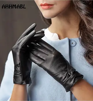 Высококачественные Элегантные женские кожаные перчатки из натуральной овечьей кожи Осень Весна Зима Термальная Горячая Модная женская перчатка G573