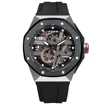 Роскошные мужские механические часы TSAR BOMBA, Сапфировые 100-метровые водонепроницаемые часы, автоматические модные наручные часы для мужчин
