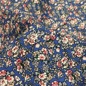 Ткань Claire Blue с цветочным рисунком из 100% хлопка 40-х годов, как у Liberty, цифровая печать для пошива платьев, юбки, детский дизайнерский поплин DlY