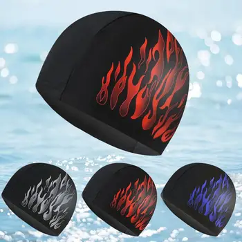 Полезная шапочка для бассейна, солнцезащитный крем, Портативная легкая мягкая защита ушей, шапочка для плавания с огненным рисунком, прямая поставка