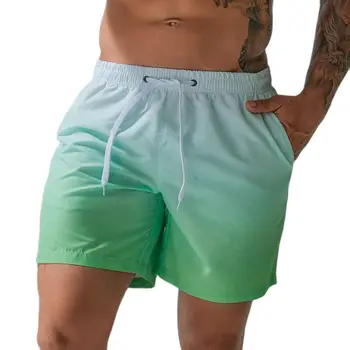 Мужские пляжные брюки для серфинга, мужские летние повседневные шорты, быстросохнущие плавки для бега, спортивные мужские плавки размера плюс