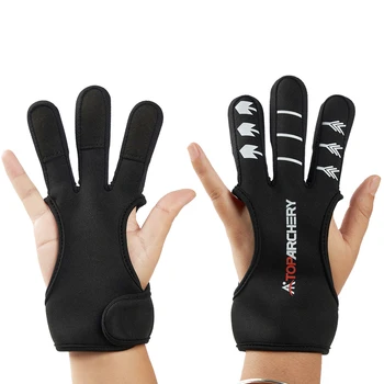Защитные перчатки для стрельбы из лука, неопреновые перчатки для стрельбы, нескользящие дышащие Перчатки для охоты на 3 пальца, аксессуары для охоты