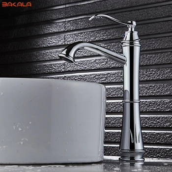 Современный смеситель для ванной комнаты BAKALA, латунная раковина, смеситель для холодной и горячей воды с одной ручкой, керамическое украшение
