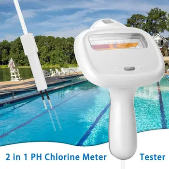 Измеритель PH хлора 2 В 1, PH-тестер, устройство для тестирования качества воды с хлором, инструменты для бассейна, Аквариума, Портативная Питьевая вода