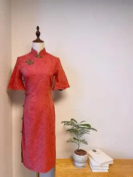 Весенний стиль, Новый китайский стиль, Улучшенное ощущение Красного платья Чонсам