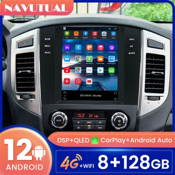 2Din Экран Tesla Автомобильный Радиоприемник Для Mitsubishi Pajero V97 V93 Автомобильный Мультимедийный Плеер Android12 Автоматическая GPS Навигация Carplay FM WIFI