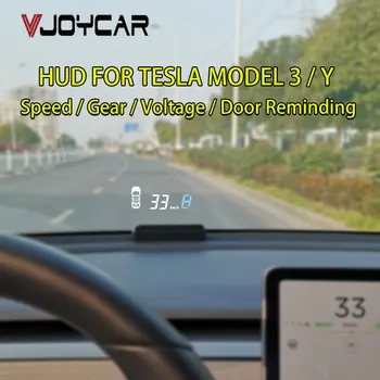 Vjoy HUD F100 Головной Дисплей Проектор скорости Спидометр Указатель Поворота Направляющая Передачи Дисплей батареи для Доступа в автомобиль Tesla Model 3