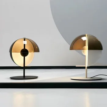Настольная лампа в скандинавском стиле, креативная полусферическая круглая гостиная, домашний декор для спальни, прикроватная лампа, светодиодный ночник, настольная лампа