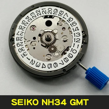 Высокоточный механизм Seiko NH34 NH34A с 4 указателями GMT, черно-белый календарь, автоматический механизм с заводной головкой 3.0