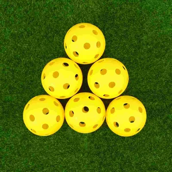 6шт мячей Тренировочные бейсбольные мячи для маринования в помещении Тренировочные спортивные мячи для домашних открытых кортов (желтый)