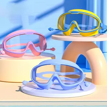 Противотуманные плавательные очки в большой оправе, очки для плавания, очки для дайвинга, инструменты для плавания