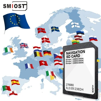 SMIOST 32 ГБ Карта Великобритании Европы GPS Discover Media MIB2 Навигационная карта памяти для A1 2024 Octavia III (5E) с Бесплатной доставкой