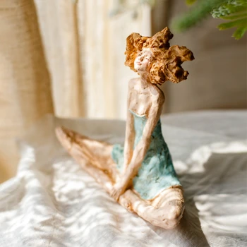 Скульптура из смолы для скандинавской девушки со скрещенными ногами, украшение для рабочего стола в гостиной, украшение для рабочего стола в кабинете, Абстрактное украшение для дома