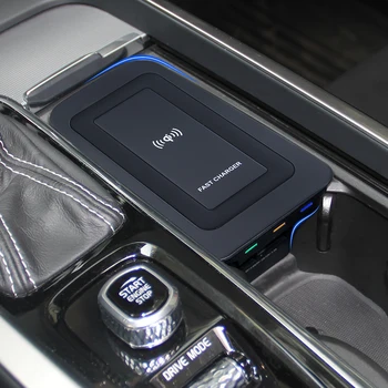 10 Вт Автомобильное QI беспроводное зарядное устройство зарядное устройство для телефона зарядный держатель для Volvo XC90 S90 V90 XC60 S60 V60 C60 2018-2021 аксессуары