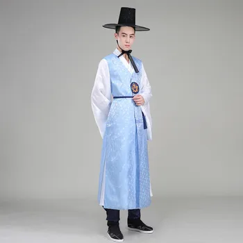 Новое поступление Мужской корейский традиционный костюм Ханбок Ханфу Корейская народная одежда Сценическое представление Праздничный костюм