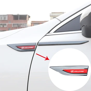 Автомобильные металлические наклейки с логотипом на крыло, персонализированные декоративные боковые маркеры для Toyota vellfire с логотипом, автомобильные аксессуары
