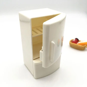 1шт 1: 12 Кукольный Домик Миниатюрная Кухня Белый Пластиковый Холодильник С Морозильной Камерой Для Кукол Спальня Гостиная Accs Детская Игрушка