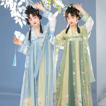 Китайское платье Hanfu Yongyexinghe LingMiaoMiao yushuxin, Древний женский костюм с вышитым принтом, юбка Hanfu Ru, Полный комплект