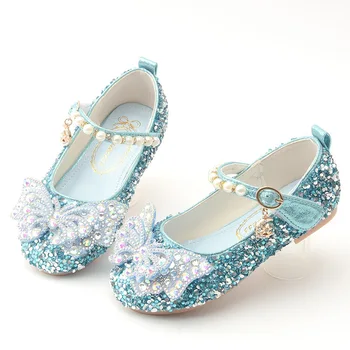 Летняя обувь для девочек, детская розовая однотонная обувь с блестящим верхом, плоская нескользящая дышащая детская обувь
