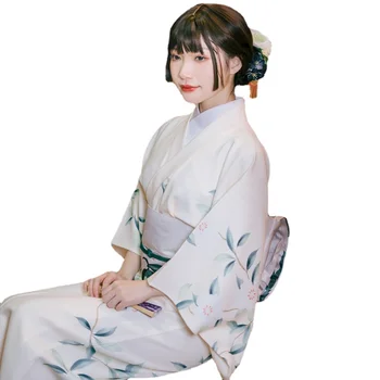 Кимоно, Традиционный японский женский Халат Юката, Белый Халат для Косплея