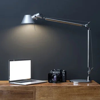 Прикроватная креативная настольная лампа в скандинавском стиле, офисный стол для чтения, телескопическая длинная складная светодиодная лампа
