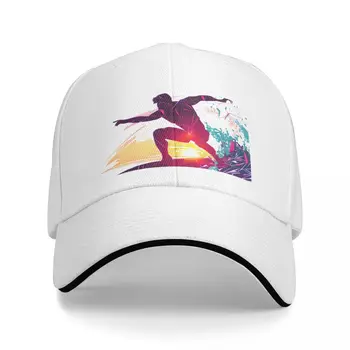 Бейсболка для мужчин И женщин с ремешком для инструментов Wave Sunset Surfer, шапки для походов на День Рождения, кепка