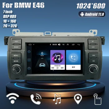 Мультимедийная GPS-навигация Android 11.0 для BMW E46 1998-2005, 2 Din автомагнитола, 7-дюймовый приемник с входом Aux