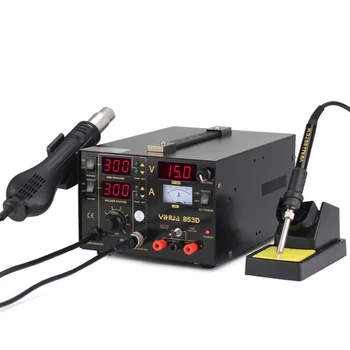 Паяльная станция USB 220V 853D 1A с паяльной станцией постоянного тока и горячим воздухом для сварки