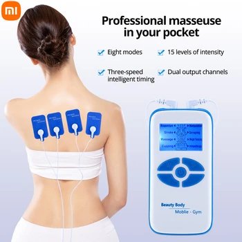 Прибор для импульсной терапии Xiaomi Mijia EMS Многофункциональный 8-режимный 15-скоростной инструмент для массажа меридианов тела, Инструмент для терапии