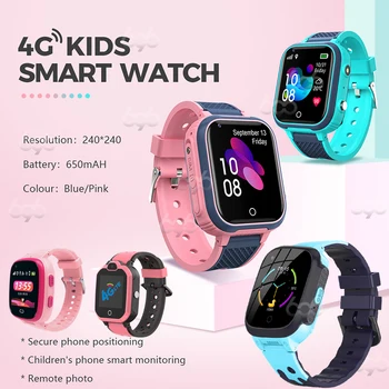 Умные часы Детские 4G Водонепроницаемые часы HD Камера голосового вызова Умные часы SOS для детей GPS Местоположение для студентов Часы для мальчиков и девочек