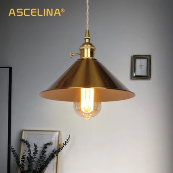 Новый подвесной светильник ASCELINA Nordic E27 Head Led, винтажный подвесной светильник С кнопочным выключателем, Подвесной светильник для спальни, гостиной