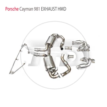 Производительность Выхлопной системы из титанового сплава HMD Catback и коллектор для коллекторов Porsche Cayman Boxster 981 с катализатором