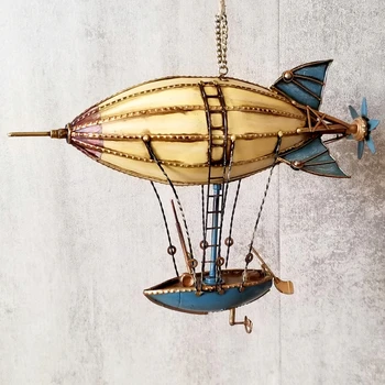 Европейский старомодный Дирижабль из кованого железа Подвесное украшение Для столовой Украшения Промышленный бар Клуб Подвесные аксессуары
