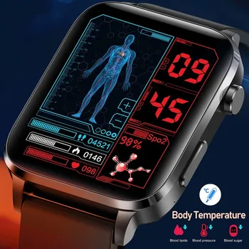 Новые умные часы для мужчин с лазерной терапией, три высоких сердечных ритма, уровень сахара в крови, умные часы для здоровья, мониторинг температуры тела во сне