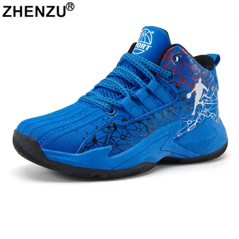 ZHENZU/Размеры 31-40, брендовая баскетбольная обувь для мальчиков, Детские кроссовки, нескользящая спортивная обувь на толстой подошве, детская корзина-тренажер